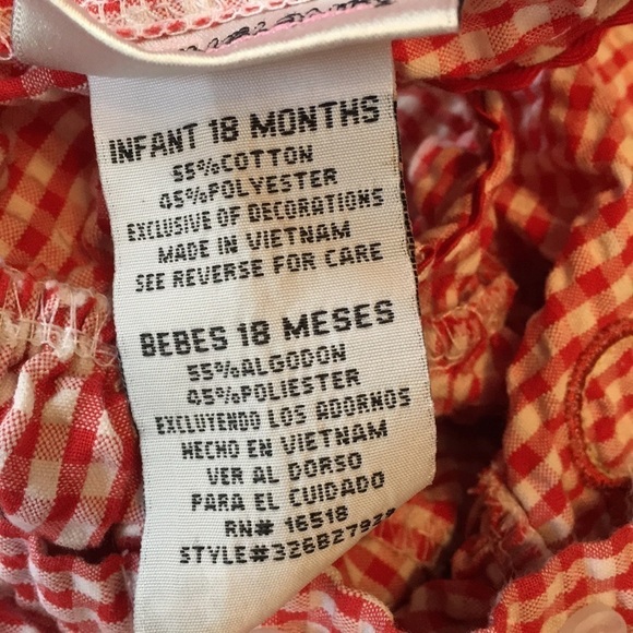 YOUNGLAND Red & White 2 Pc. Checkered Dress. P/A1061/3 - Picture 5 of 6